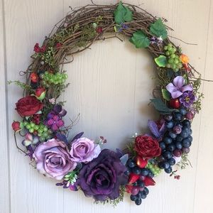 Elegant year long grapevine wreath